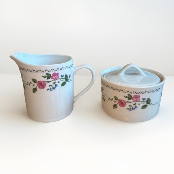 Farberware Vintage English Garden Creamer & Sugar Bowl Set - #225A  Stoneware - Picture 2 of 4